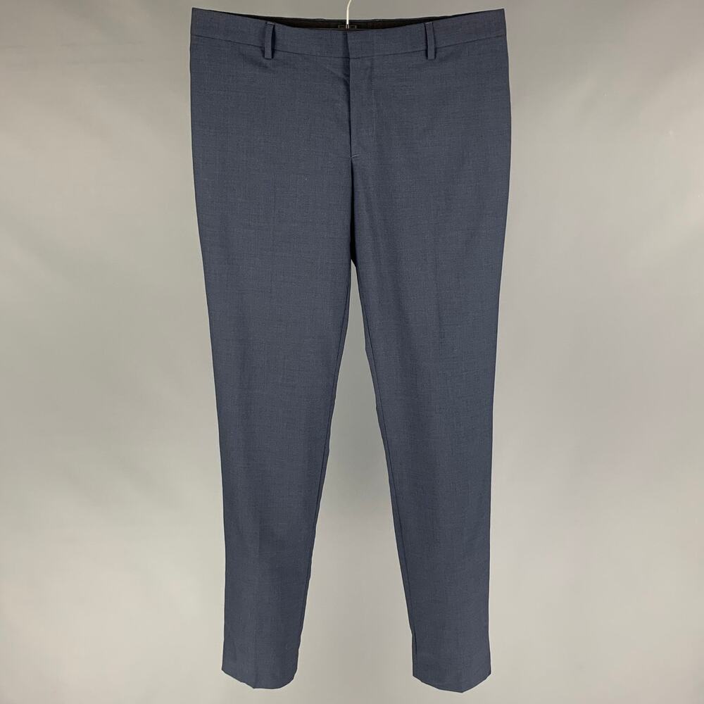 THE KOOPLES Size 32 Blue Wool Zip Fly Dress Pants